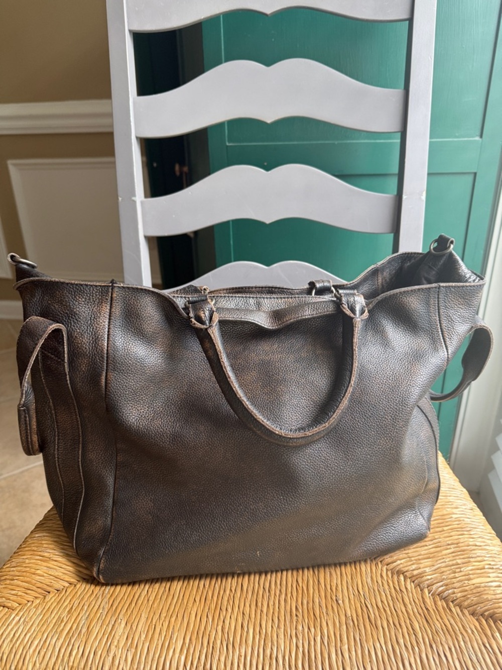 Free People ☕️ Oversized Leslie hobo purse bag cold brew balck